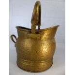 Brass coal bucket with handle