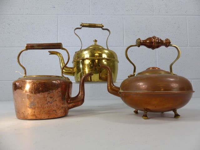 Two copper, one brass kettles (A/F) - Image 3 of 3
