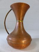 Copper and brass fluted jug