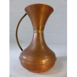 Copper and brass fluted jug