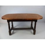 Copper topped coffee table appro.x 45cm x 90cm