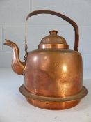 Continental copper kettle marked EXO to handle and Tampere 1.5litre