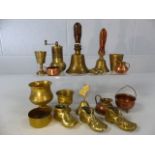 Collection of miniature brass and copper items