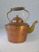 Copper kettle with brass spout