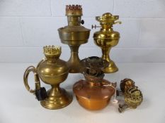 Brass and copper oil lamps (A/F)