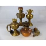 Brass and copper oil lamps (A/F)