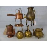 Collection of brass and copper items