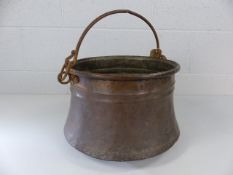 Large antique copper cooking pot with handles diameter approx. 33cm