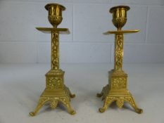 Pair of brass candlesticks, height approx. 18cm