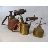 One brass, one copper blow torch and a brass sprayer