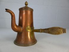 Copper and brass coffee pot