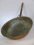 Large rustic copper pan approx. 35cm diameter