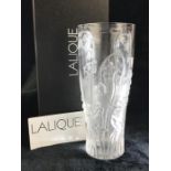 Lalique France, an Elves vase with design of bluebells, 19.5 cm, boxed and signed to base