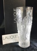 Lalique France, an Elves vase with design of bluebells, 19.5 cm, boxed and signed to base