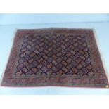 Pink and blue patterned ground rug approx. 172cm x 232cm