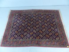 Pink and blue patterned ground rug approx. 172cm x 232cm