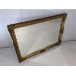 Modern gilt framed bevel edged mirror, approx 104cm x 73cm