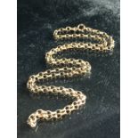 9ct Gold necklace marked 375 with delicate circular links (approx 4.6g)