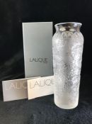 Lalique bougainvillea Bud vase signed to base in original box with paperwork approx 18cm tall