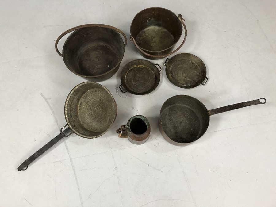 Collection of copper items mostly pans - Image 2 of 3