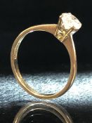 18ct Yellow Gold Diamond Solitaire Ring, set with an approx 0.75ct four claw set Diamond. Size