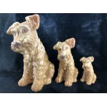 Set of three graduated SYLVAC dogs