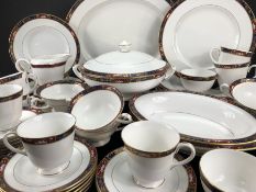 Part Royal Worcester dinner service in the Prince Regent design to include 7 dinner plates, 8 side