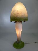 A early 20th century Art Nouveau/ Art Deco mushroom style opalescent boudoir table lamp French Art