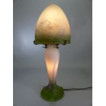 A early 20th century Art Nouveau/ Art Deco mushroom style opalescent boudoir table lamp French Art