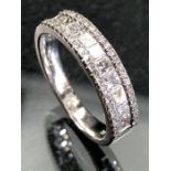 18ct white gold diamond half eternity ring