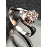 18ct white gold single stone diamond ring of approx 0.40cts