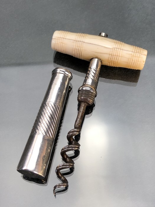 Georgian Silver & Ivory Corkscrew with hallmarks for Birmingham 1790 Samuel Pemberton - Image 2 of 4