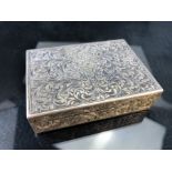 Silver compact and cigarette case marked 800 with all over design and a hidden button release