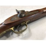 An antique 19th century 10 bore percussion cap musket rifle, c1850. No makers marks, but the stock