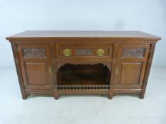 Edwardian mahogany sideboard with zinc-lined drawer circa 1905 with makers metal plaque to rear W.