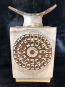 Large (approx 34cm tall) Troika-style vase. Has had damage and repairs to the neck (see photos)