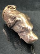 Brass cased vesta in the form of a dog's head