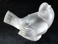 Lalique glass model of a bird, signed R Lalique, France