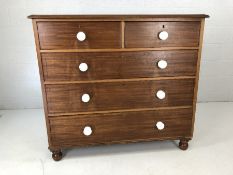 Mahogany chest of five drawers