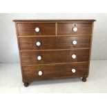 Mahogany chest of five drawers