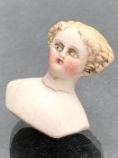 German Parian Doll bust, Circa 1860's found in the grounds of a Victorian Hospital approx 3cm tall