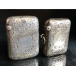 Two Hallmarked Silver Vesta cases Birmingham 1899 & Birmingham 1893