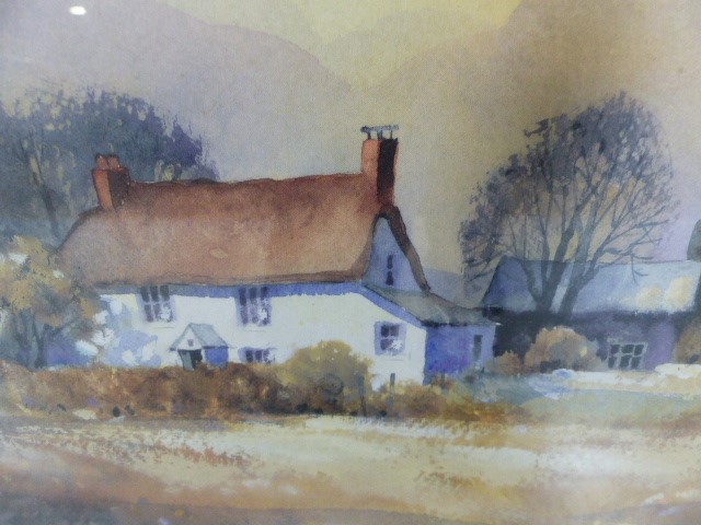 Pair of prints of countryside cottage scenes framed by Peter H Hood - Image 4 of 7