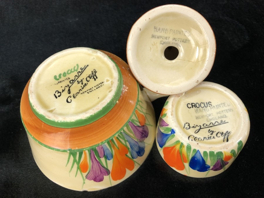 Small collection of Clarice Cliff to include three items in the Crocus design and five items - Image 8 of 8