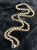 9ct Gold circular link necklace (approx 31.8g)