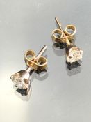 A pair of 1/4 ct diamond stud earrings