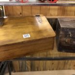 Victorian pine stationery box and one other
