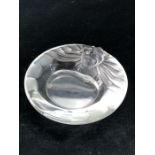 LALIQUE GLASS ASHTRAY with lions head to the border, signed 'Lalique France', approx 15cms diam