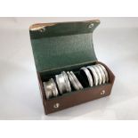 Rollei F&H leather case containing lenses. Nine Lenses by FRANKE & HEIDECKE to include coloured
