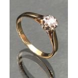 9ct 375 Gold Diamond Solitaire ring size 'L'